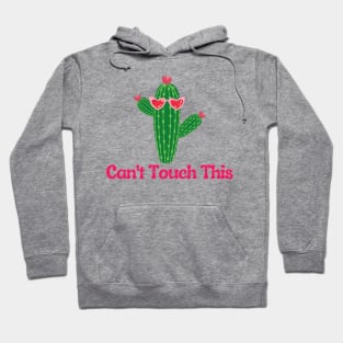 Can't Touch This Cactus With Pink Flowers and Sunglasses Hoodie